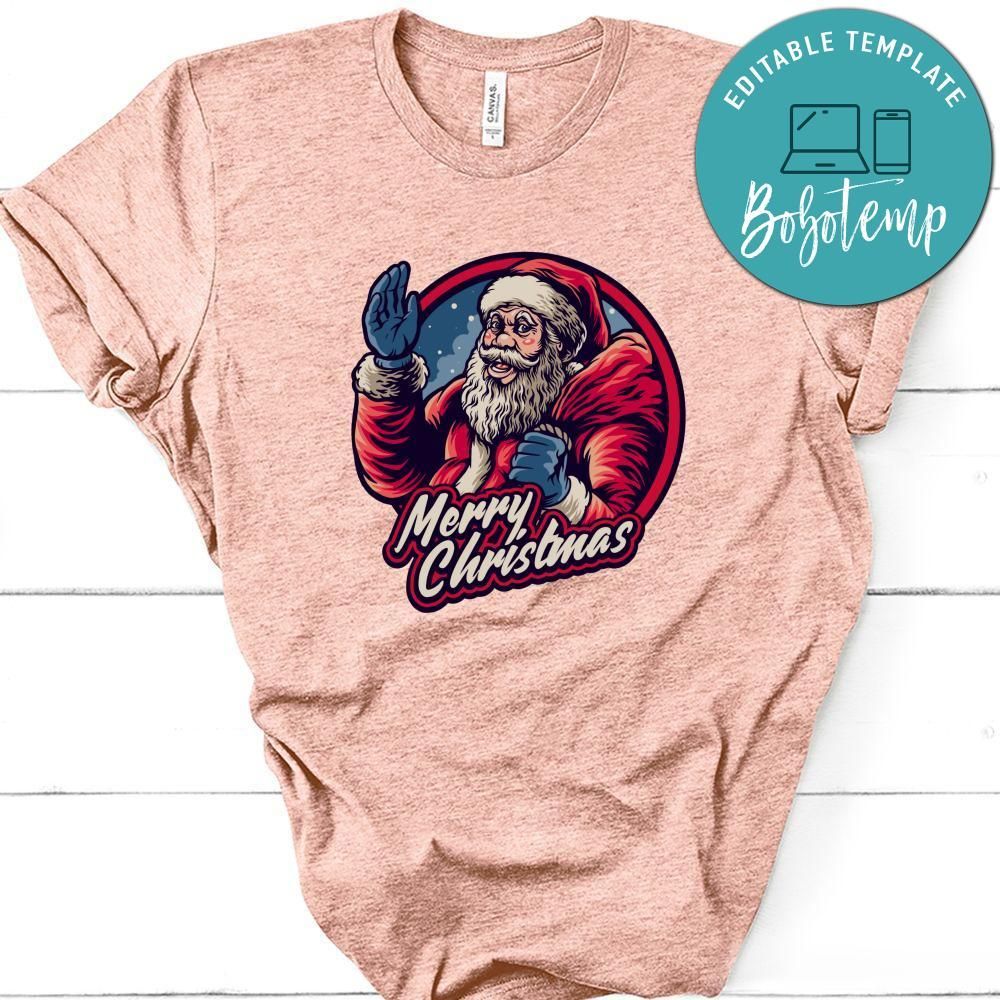 Santa Claus Merry Christmas With Bag Shirt