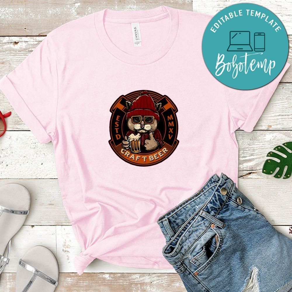 Cat With A Glass Of Beer Shirt