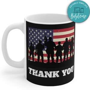 Thank You Veterans USA Flag Patriotic Mug