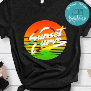 Sunset Curve Retro PNG file template