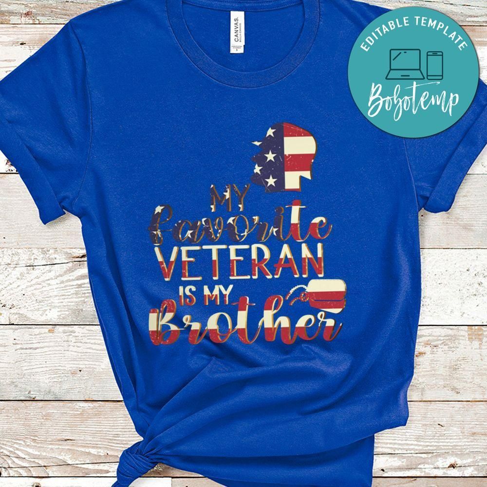 My Favorite Veteran Is My Brother American Flag Tshirt