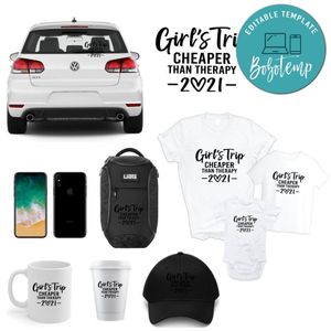 Girl's Trip Than Therapy 2021 Color Editable PNG file template