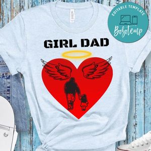 Girl Dad Love Heart Angel Wing Shirt