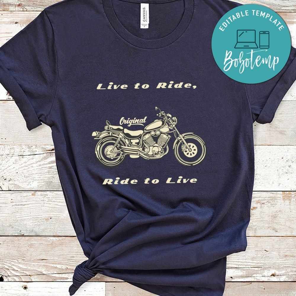 Ride To Live Original Motorcycle Shirt
