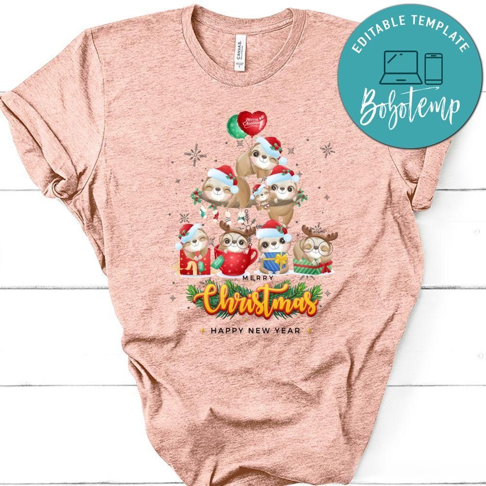 Merry Christmas And Happy New Year, Cute Sloth For Christmas Day Shirt