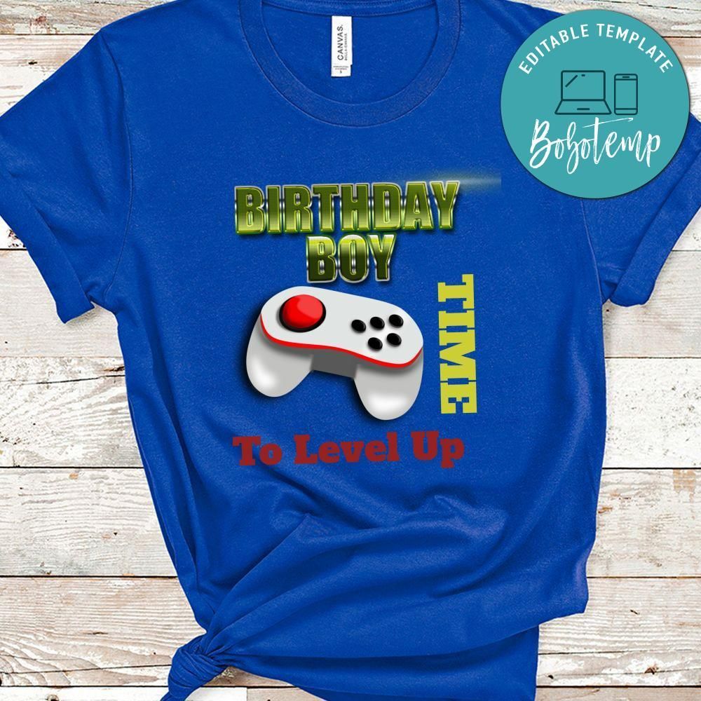 BirthDay Boy Time To Level Up Tshirt