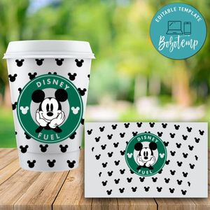 Starbucks Wrap Mickey Black Pattern PNG File template Instant Download