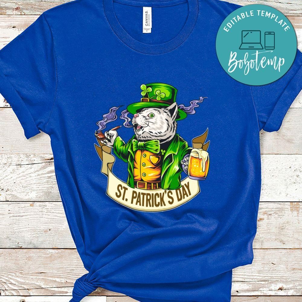 St.Patrick's Day Cute Cat Holding A Glass Full Of Beer Shirt