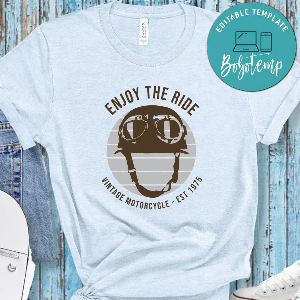 Enjoy The Ride Vintage Motorcycle Est 1975 Shirt | Bobotemp Shop