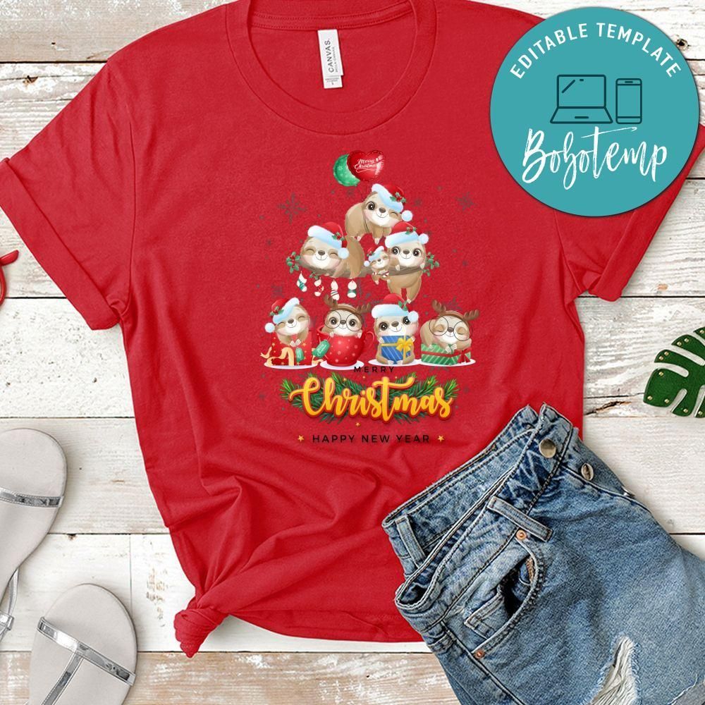 Merry Christmas And Happy New Year, Cute Sloth For Christmas Day Shirt