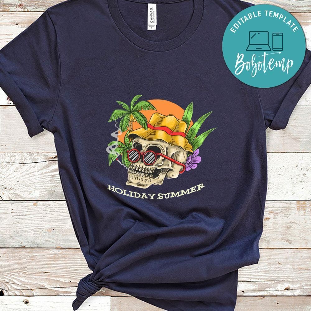 Skull Chill Tropical Holiday Summer Shirt