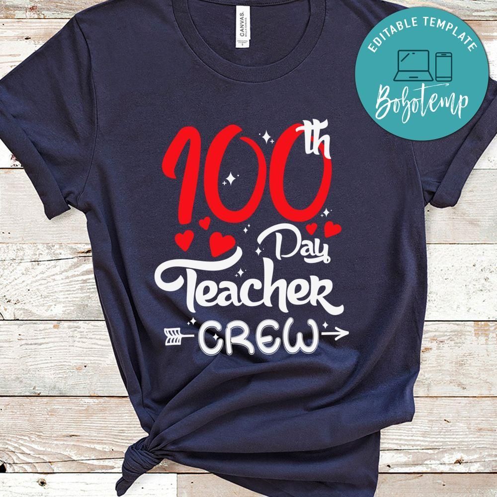 100th Day Teacher Crew 100 Day of School Shirt