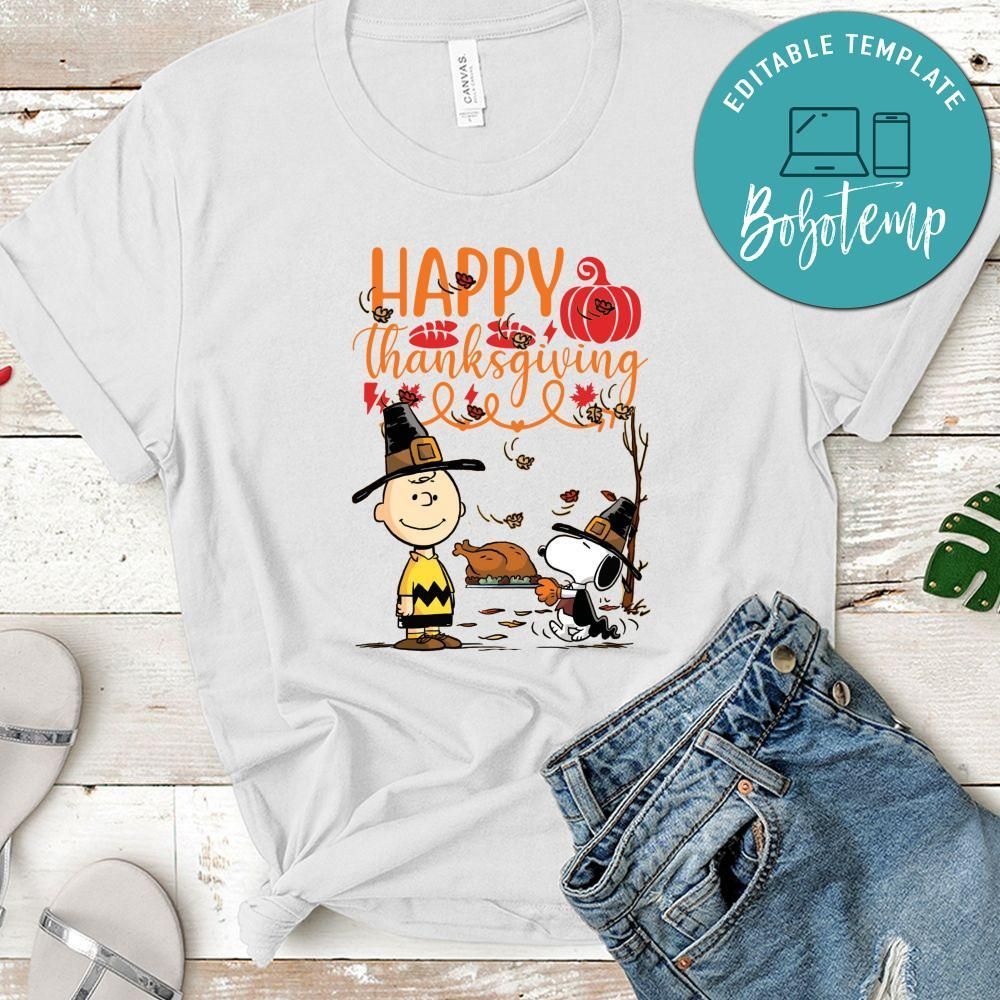 Happy Thanksgiving Shirt, Charlie Brown and Snoopy Shirt