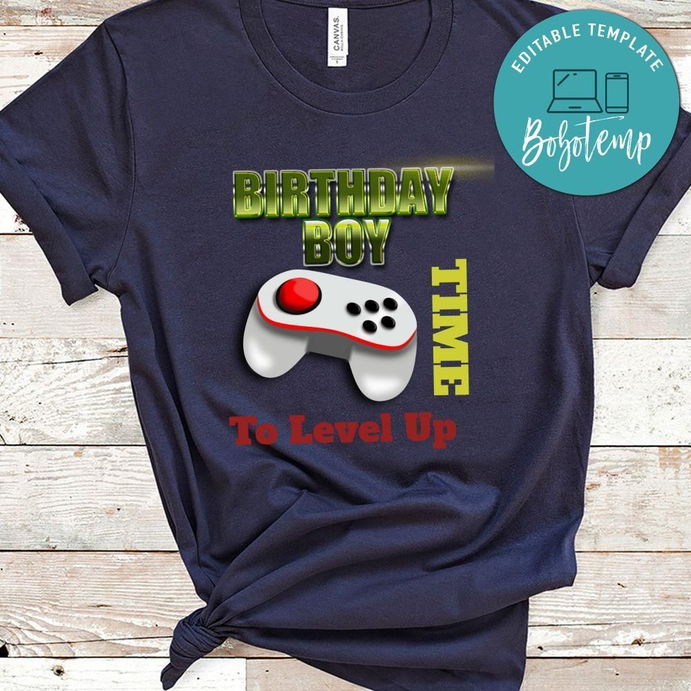BirthDay Boy Time To Level Up Tshirt
