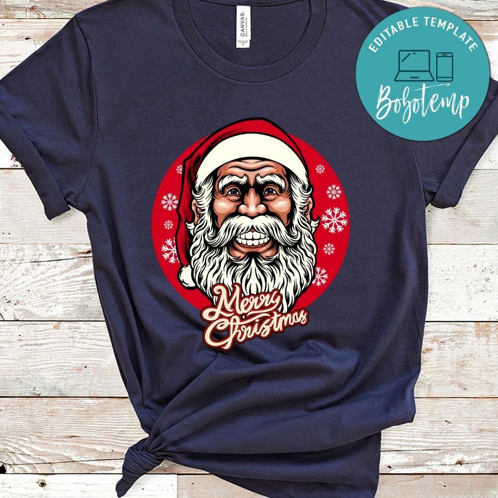 Merry Christmas Shirt, Smiley Santa Claus Mascot With Ornaments Shirt