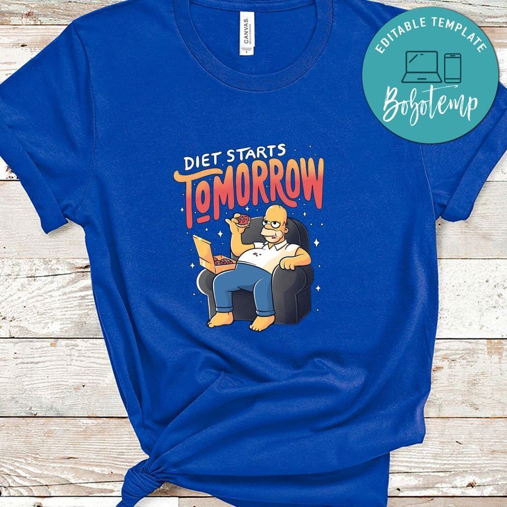 Homer Simpson Diet Starts Tomorrow Shirt