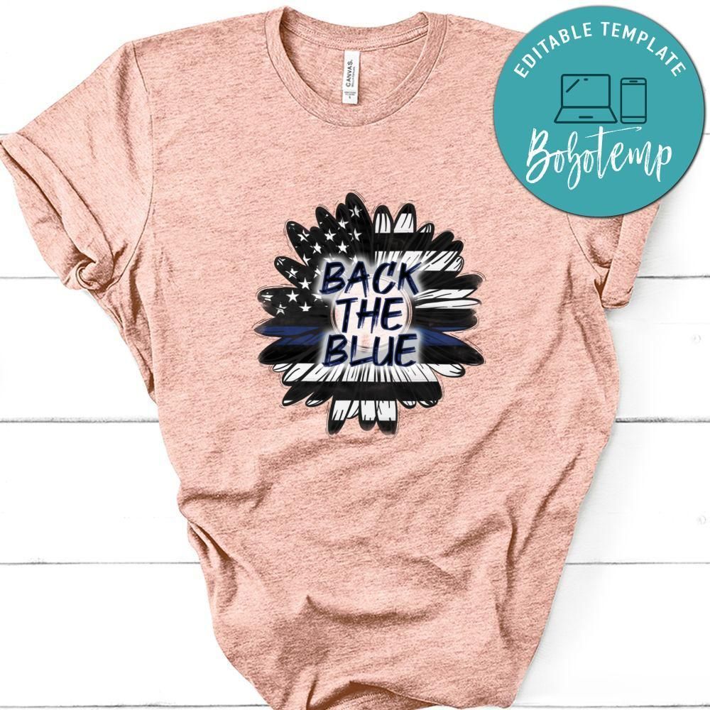 Back the Blue Rustic Sunflower Shirt
