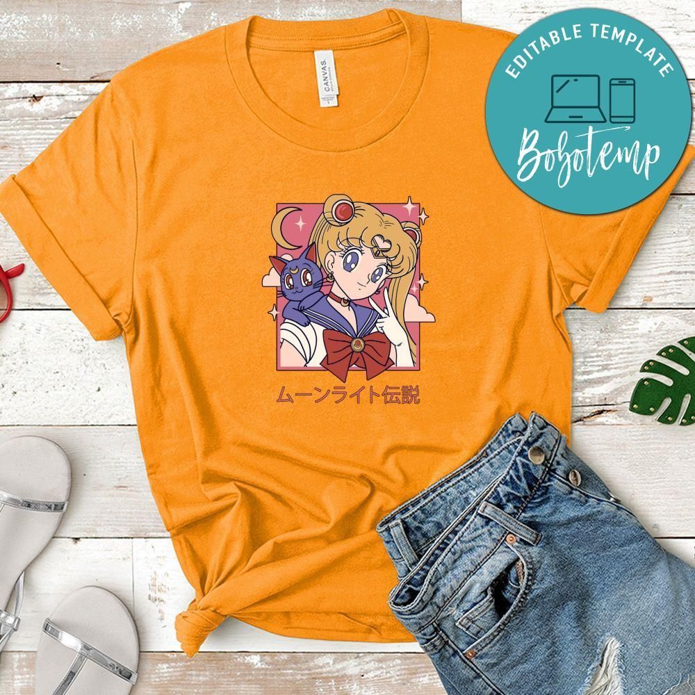 Sailor Moon With Cat Shirt, Anime Shirt