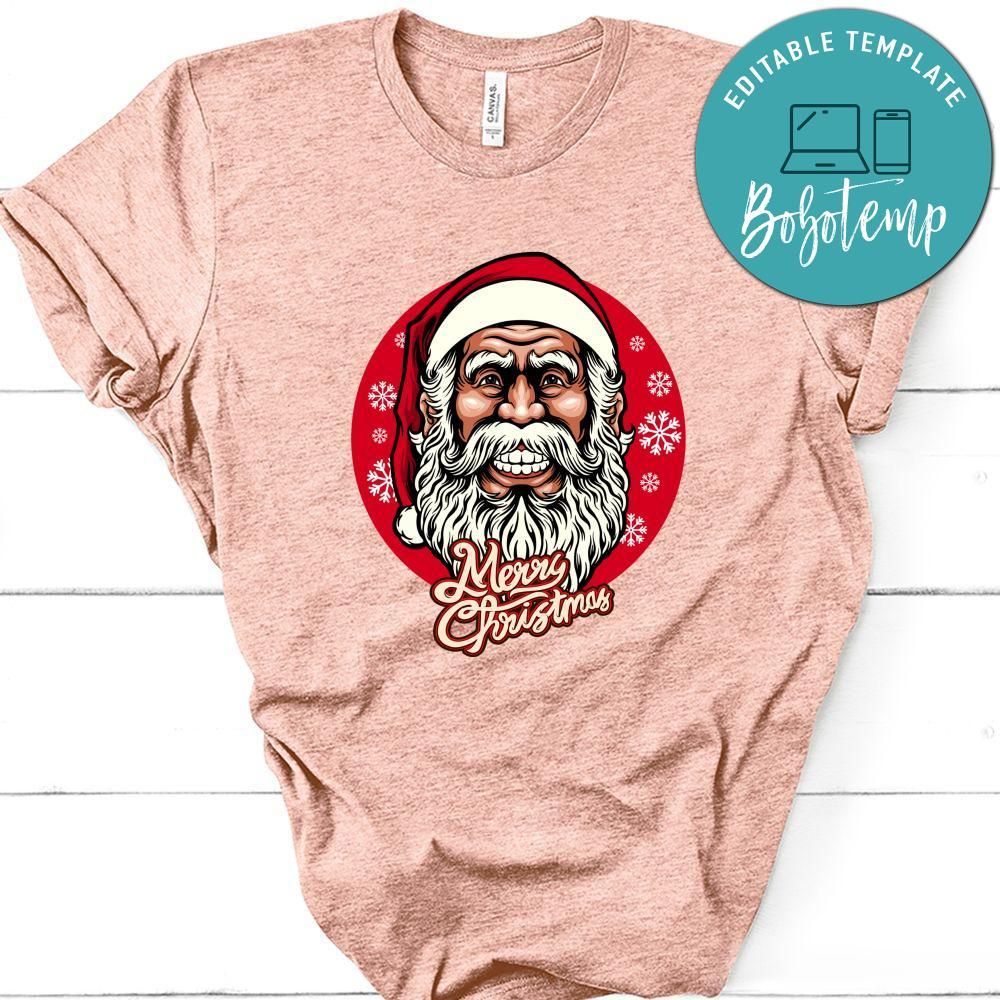 Merry Christmas Smiley Santa Claus Mascot With Ornaments Shirt