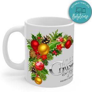 Merry Christmas And Happy New Year Silver Gift Mug