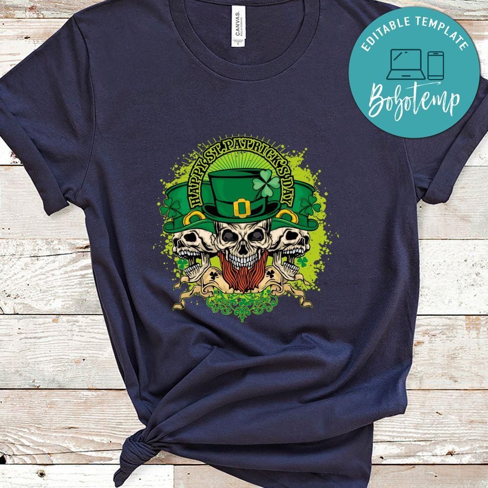 Happy St.Patrick's Day Shirt, Skull St.Patrick Shirt