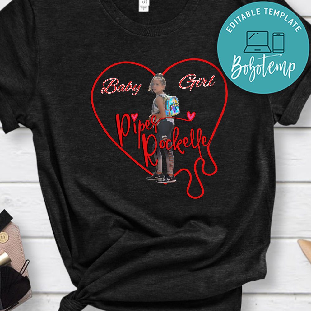 Piper Rockelle Heart Baby Girl PNG file template | Bobotemp