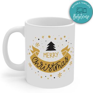 Merry Christmas Typography No8 Mug