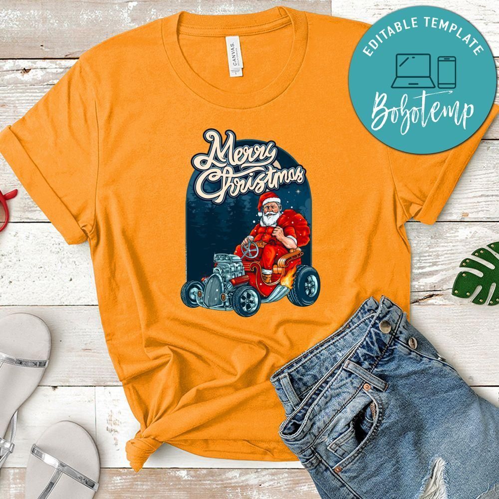 Merry Christmas, Santa Claus Hot Rod Shirt