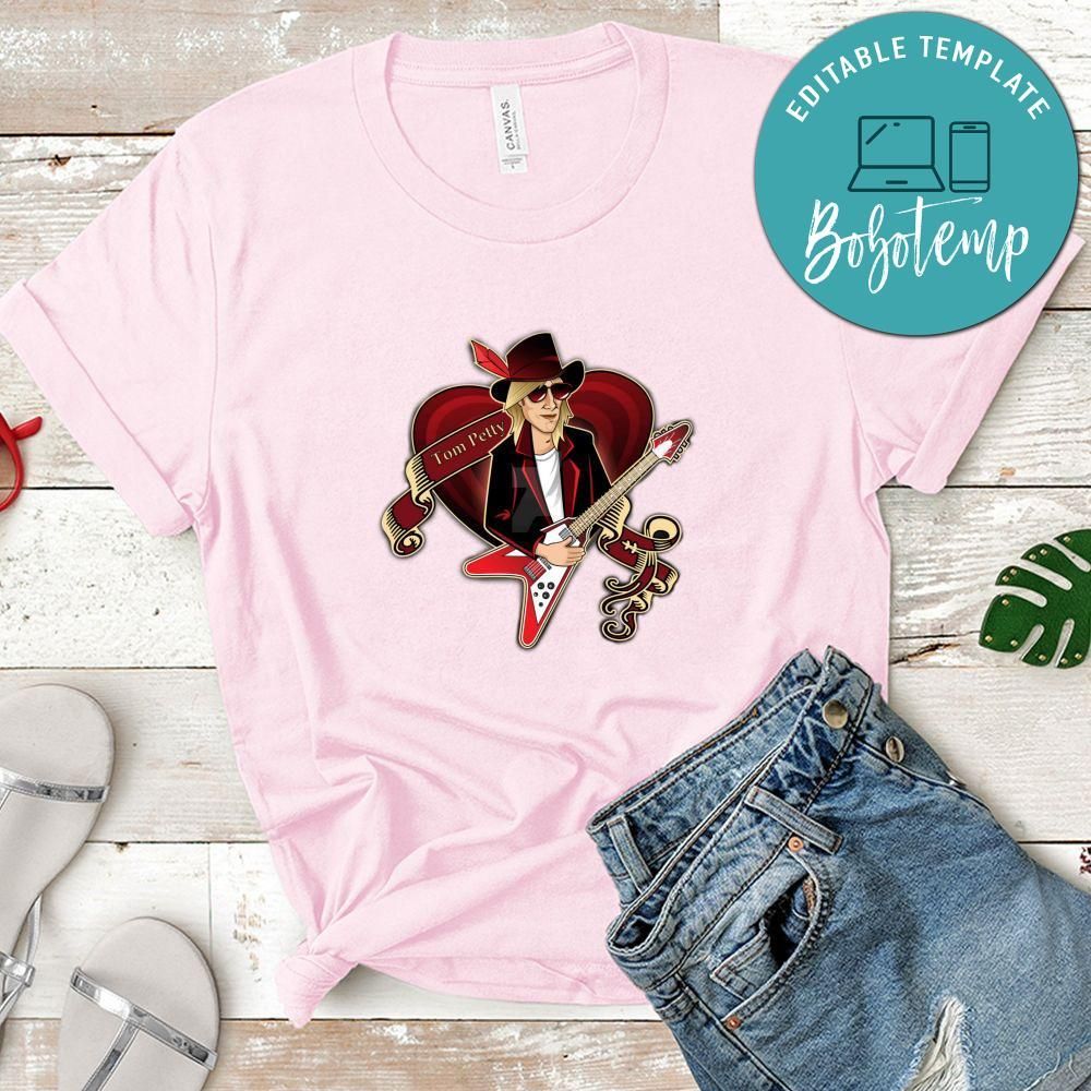 Tom Petty Heartbreakers Cartoon White Shirt