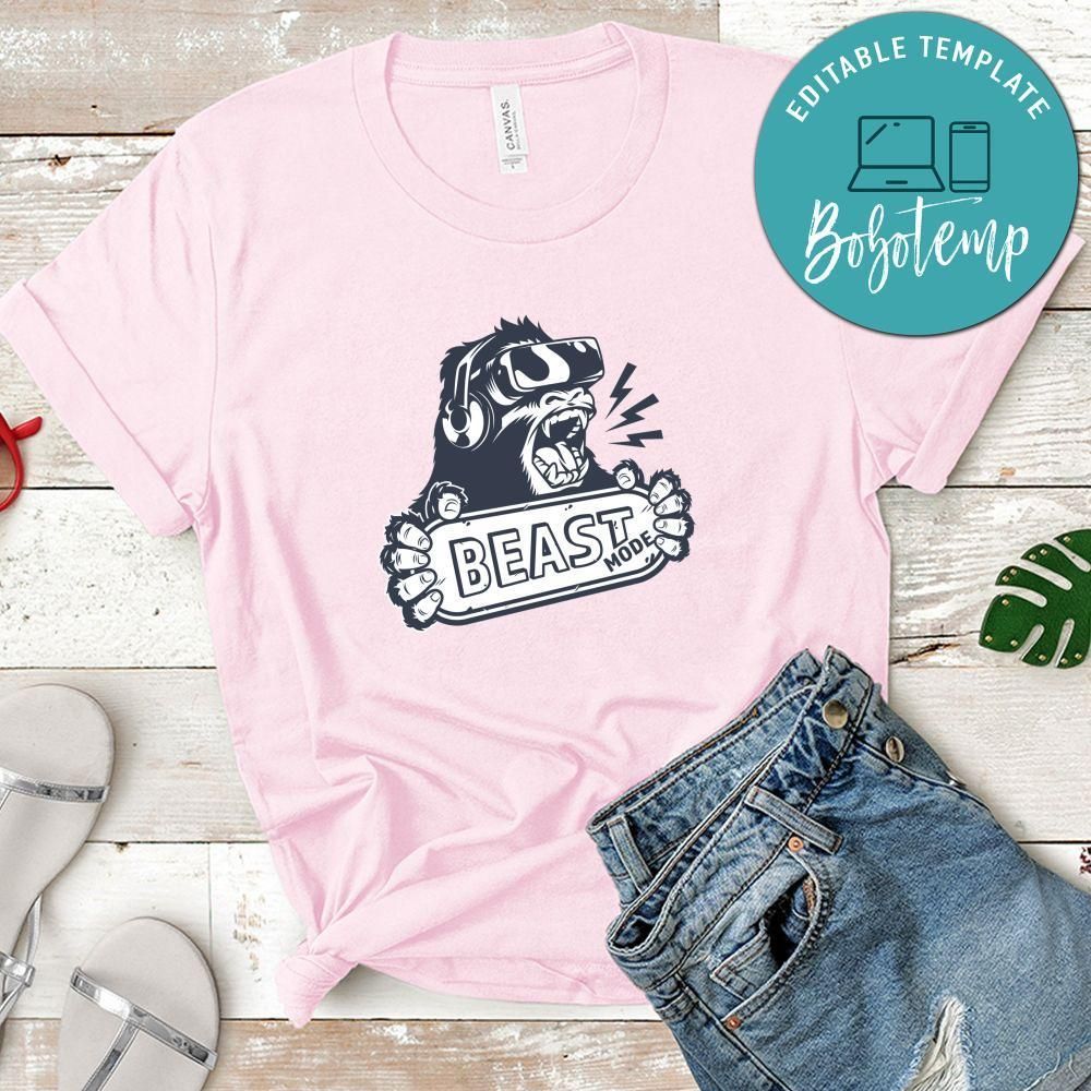 Gamer Beast Mode White Shirt