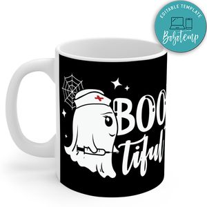 Bootiful Boo Nurse Funny Halloween Mug