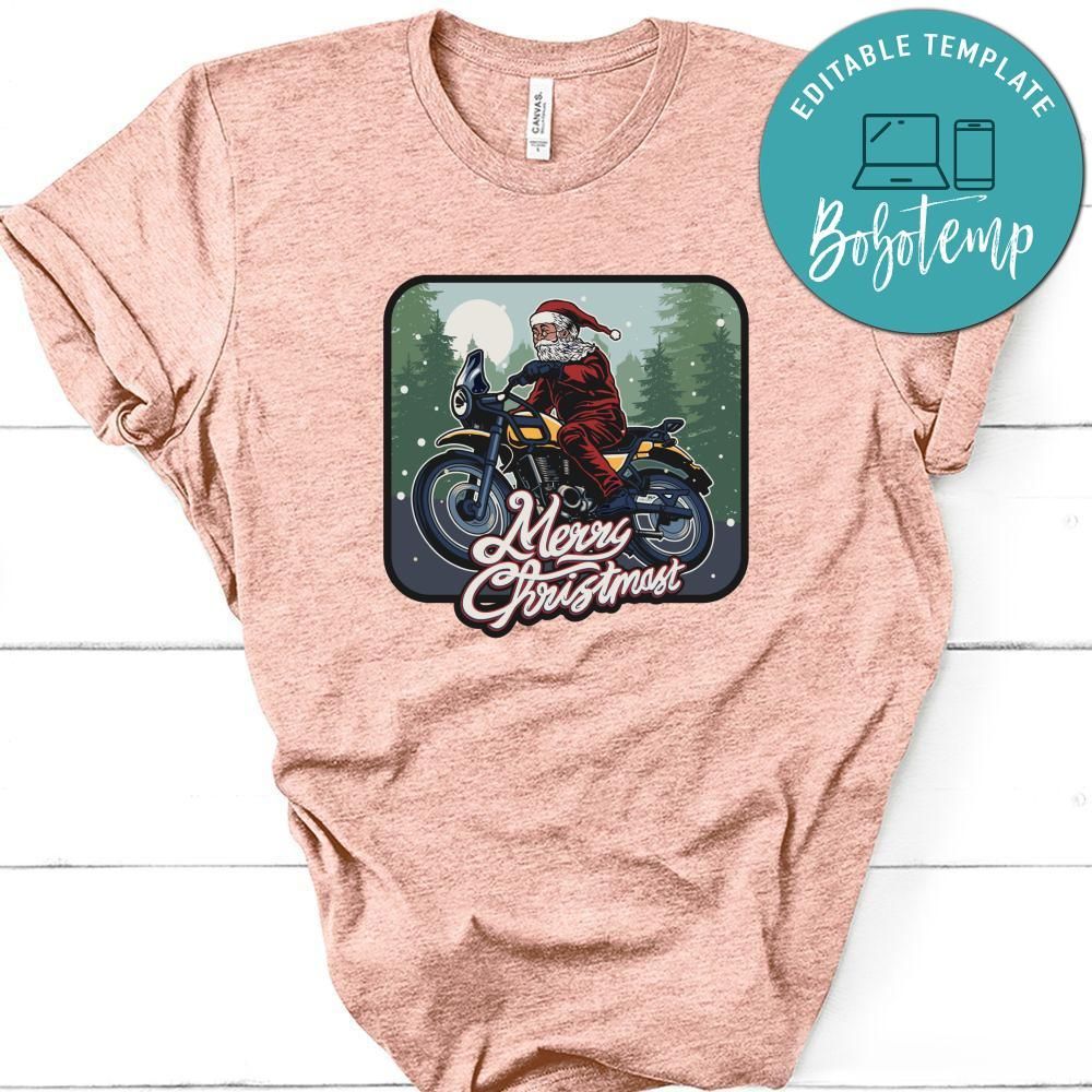 Merry Christmas, Christmas Santa Claus Riding Motorcycle Shirt
