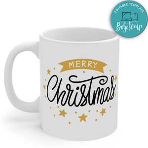 Merry Christmas Typography No6 Mug
