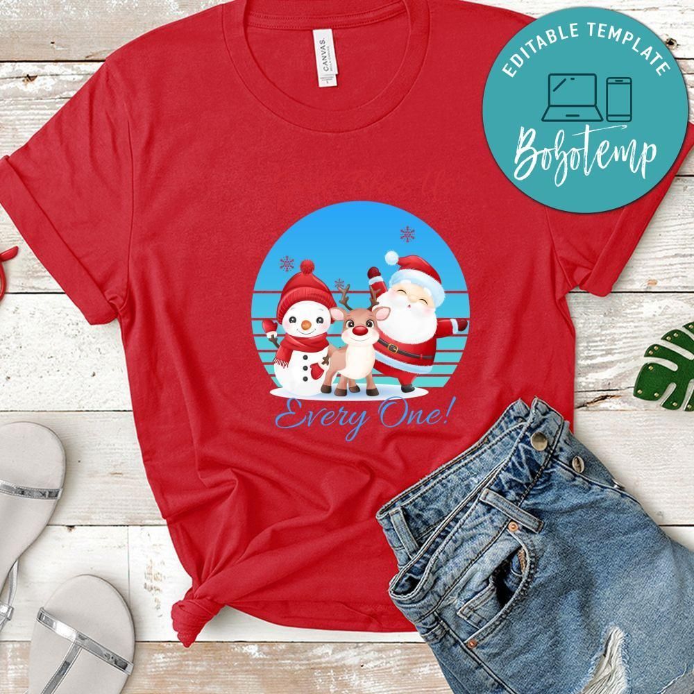 Cute Santa Claus, God Bless Us Every One Shirt