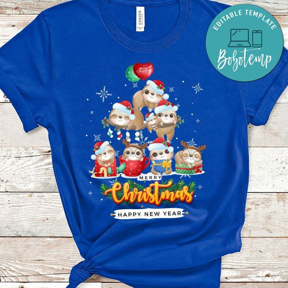 Merry Christmas And Happy New Year, Cute Sloth For Christmas Day Shirt, Christmas Shirt