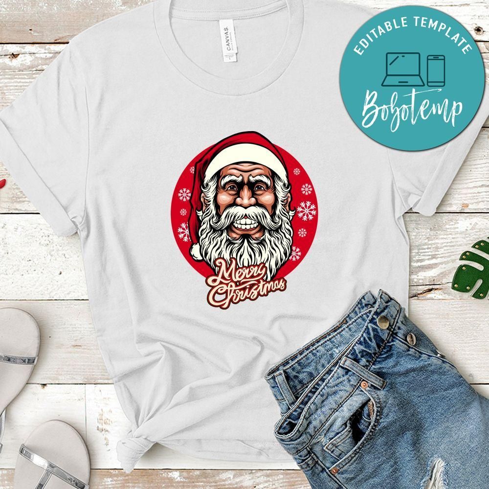 Merry Christmas Smiley Santa Claus Mascot With Ornaments Shirt