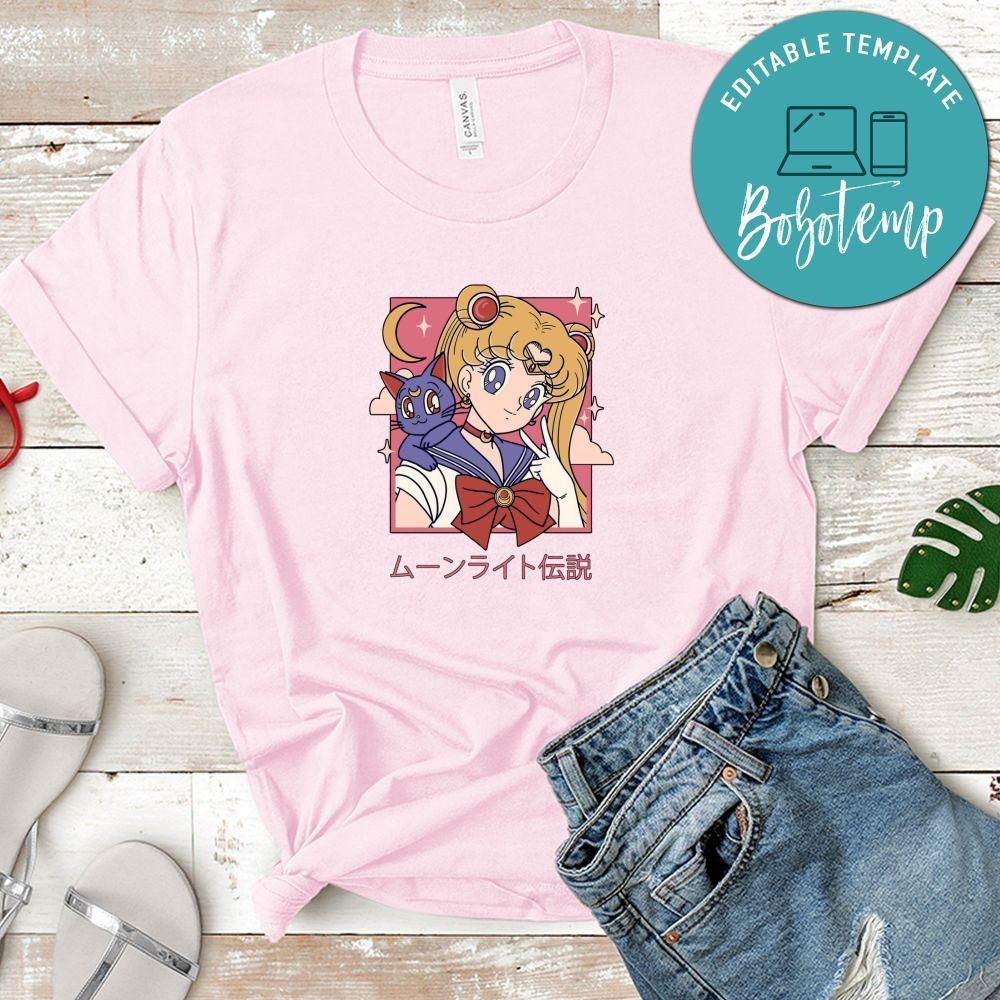 Sailor Moon With Cat Shirt, Anime Shirt
