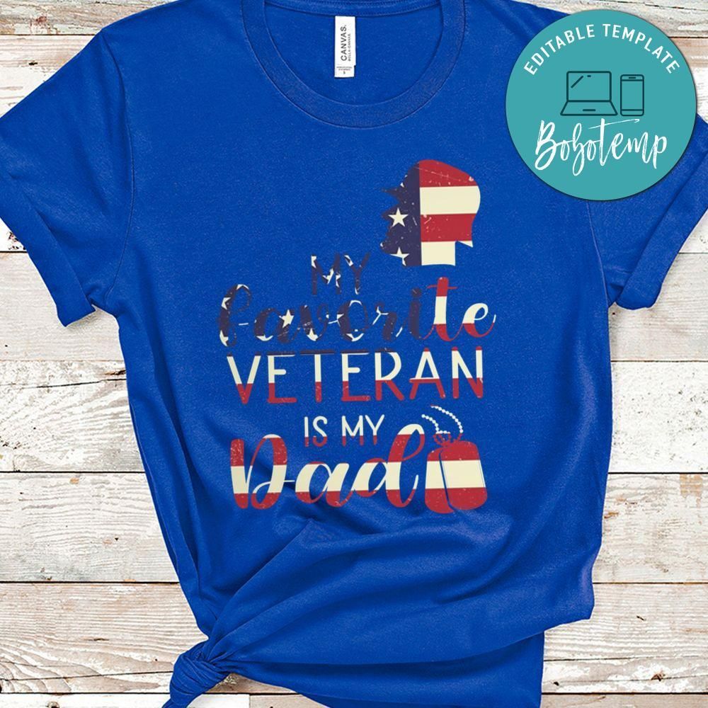 My Favorite Veteran Is My Dad American Flag Tshirt