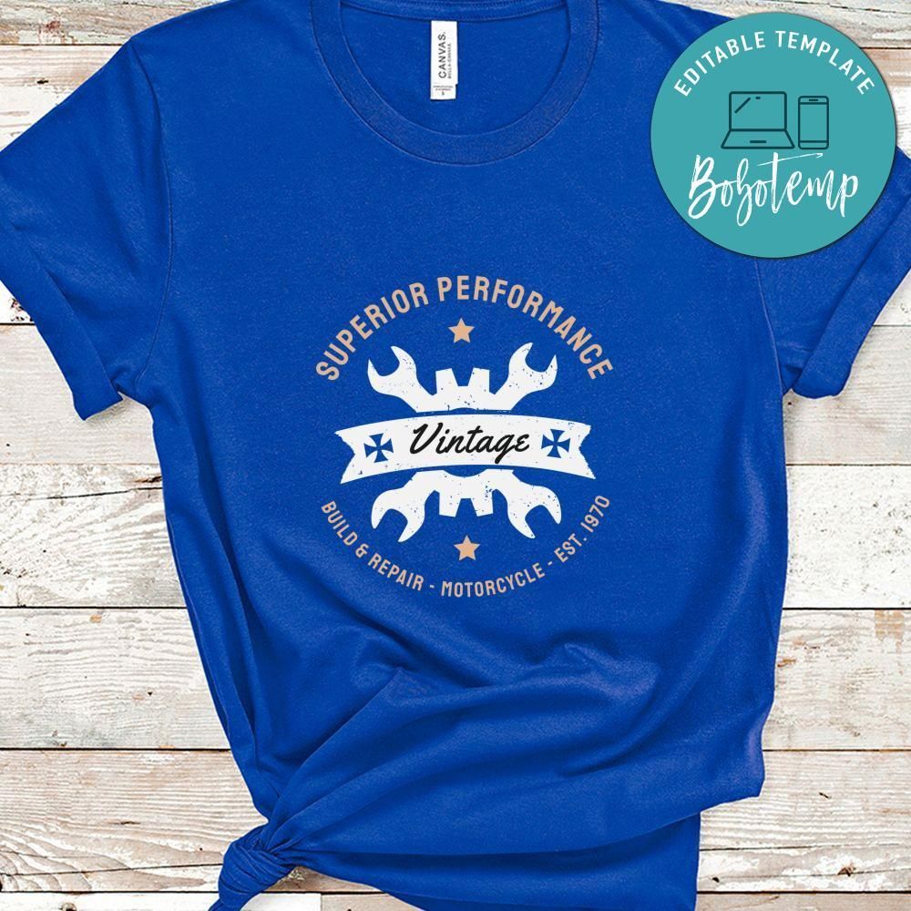 Superior Performance Vintage Build & Repair Motorcycle Est 1970 Shirt