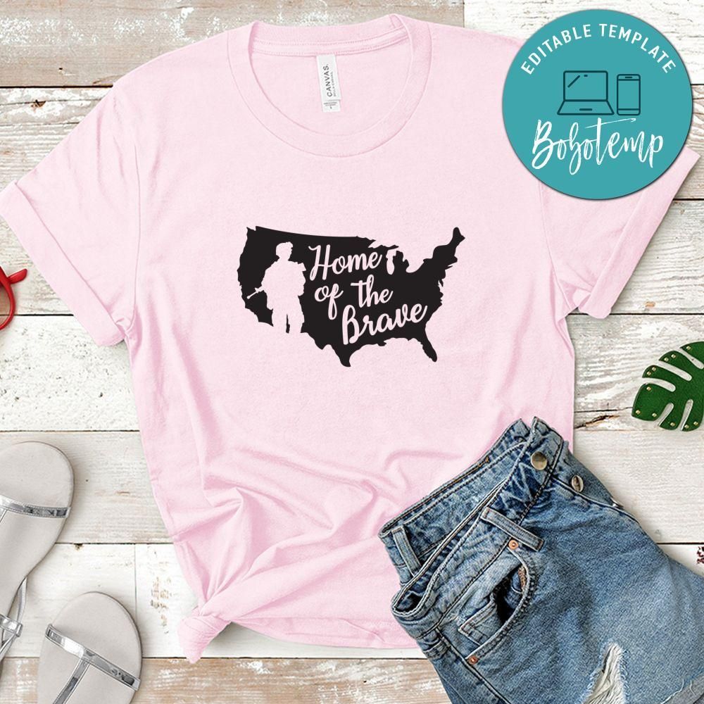 Veteran Home Of The Brave Tshirt