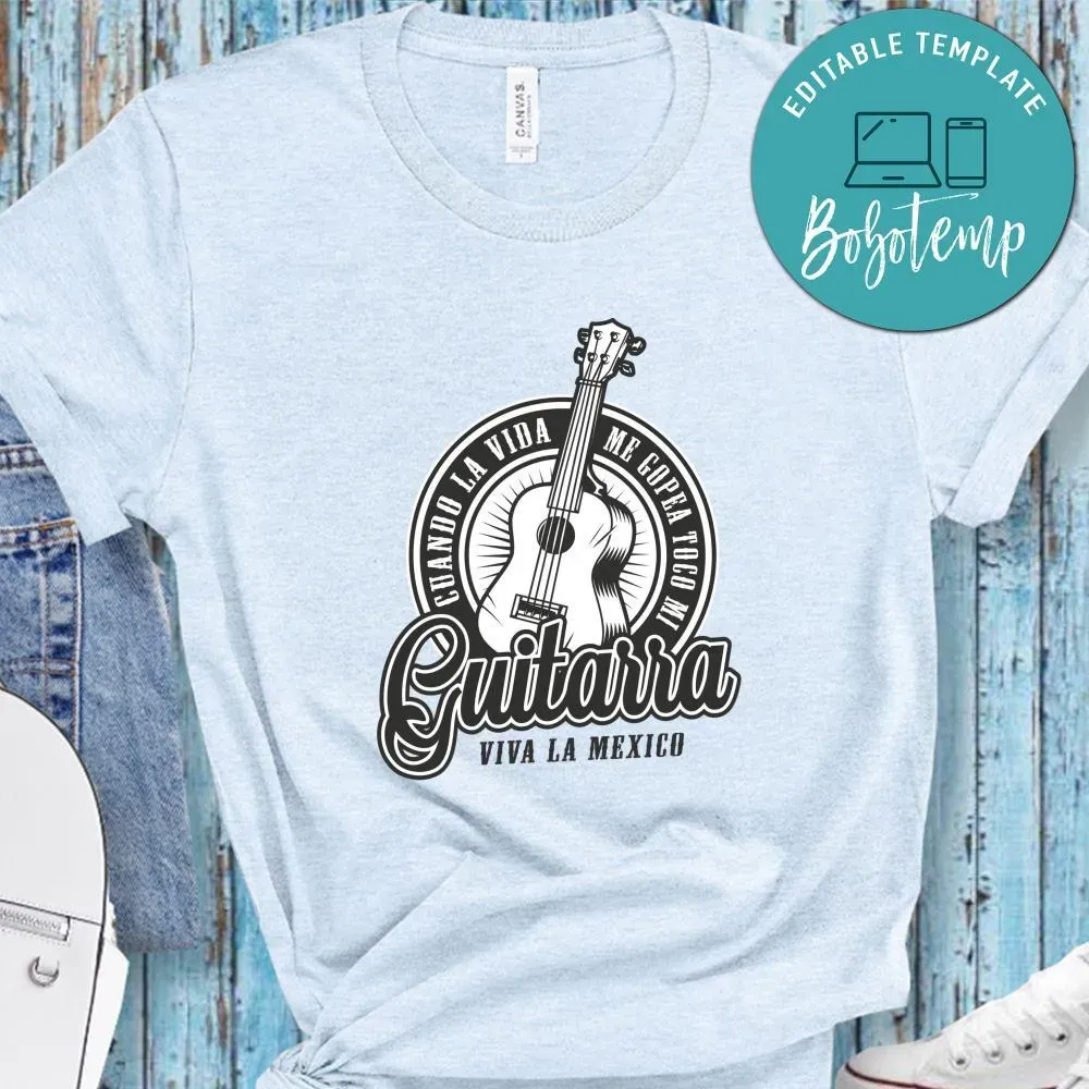 Guitarra Viva La Mexico White Shirt Bobotemp