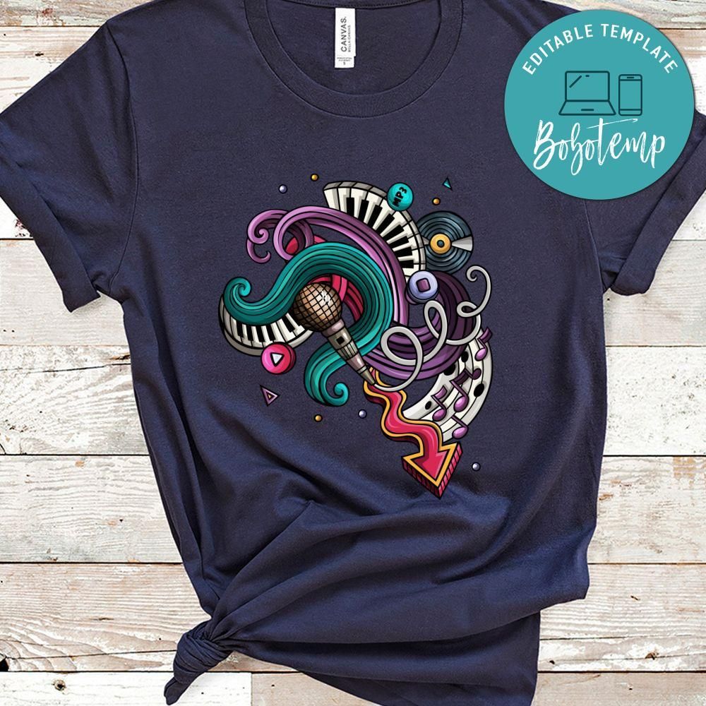 Cartoon Music and Instruments Shirt