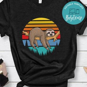 lazzy sloth retro sunset Shirt