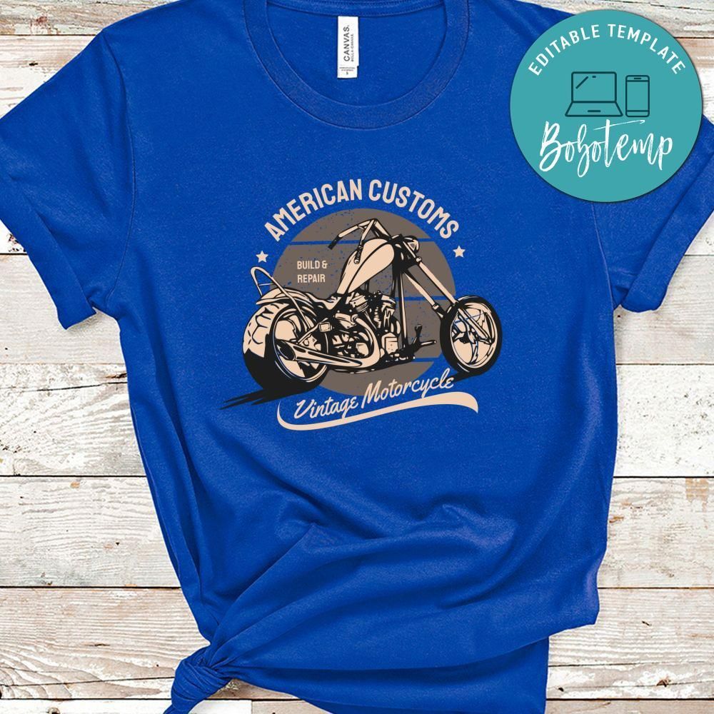 American Customs Build & Repair Vintage Motorcycle Shirt