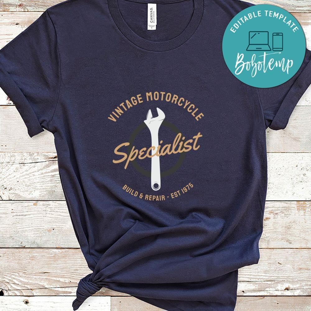 Vintage Motorcycle Specialist Build & Repair Est 1975 Shirt