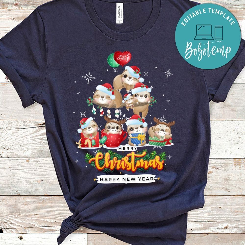 Merry Christmas And Happy New Year, Cute Sloth For Christmas Day Shirt, Christmas Shirt