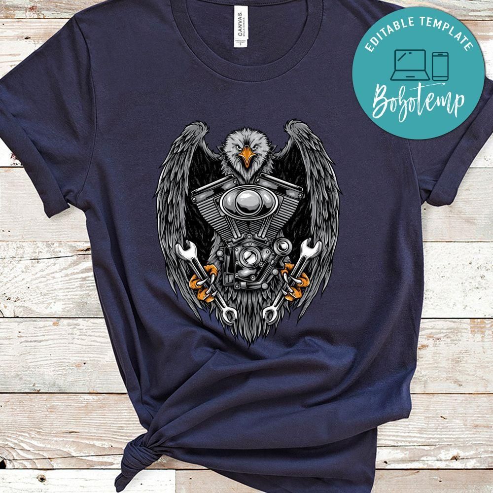 Biker Motorcycle With Eagle Shirt