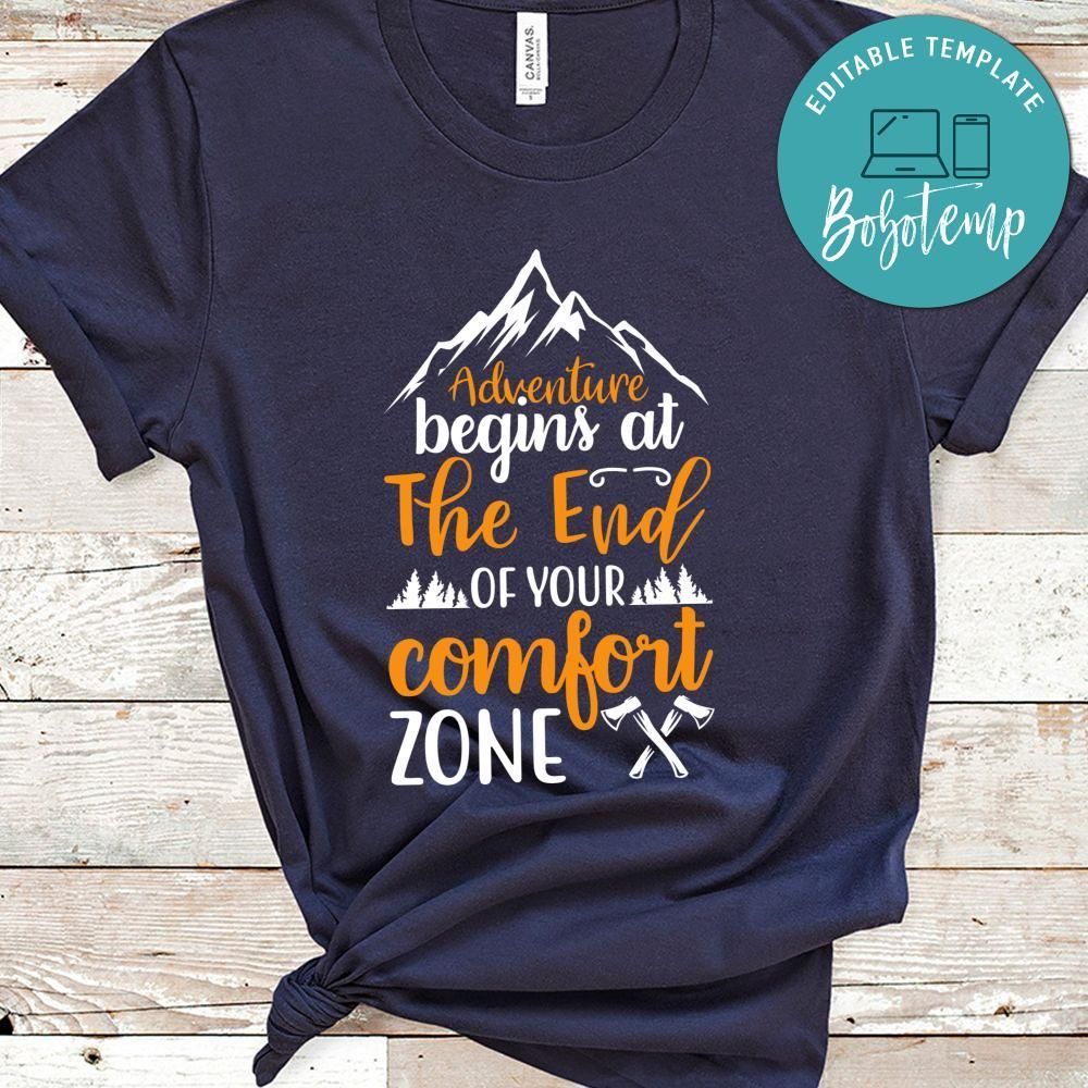 Adventure Begins At The End Of Your Confort Zone Black Shirt
