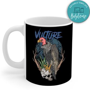 Vulture And Skull Dark Halloween Mug