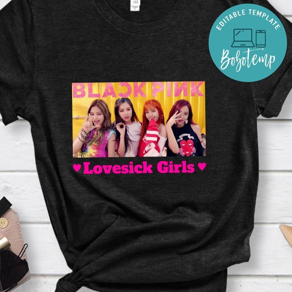 9818 BLACKPINK LOVESICK GIRLS Tシャツ 黒 M BLACKPINK Lovesick Girls T-Shirt | Hot Topic